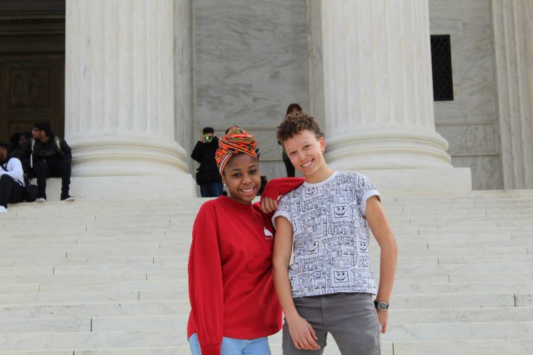 Janaan and I on the steps of the Lincoln Memorial during a drip to DC for high-achieving Black students from Mpls