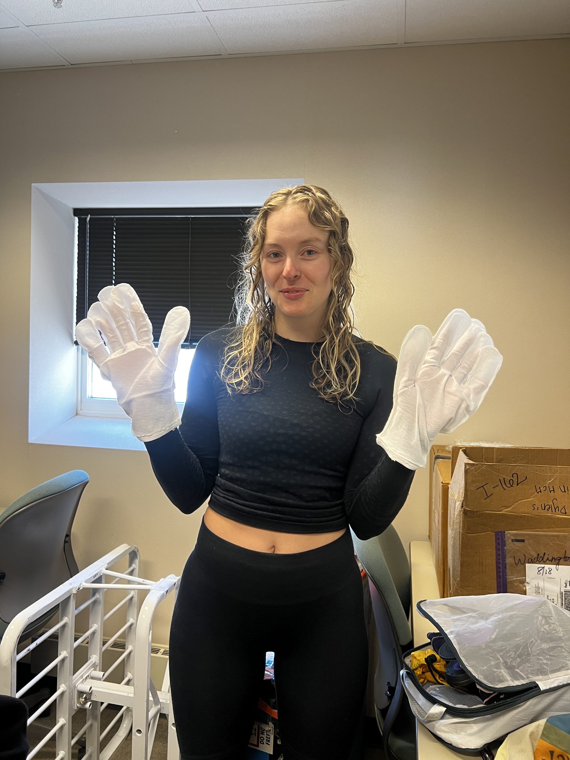 Dylen and her special gloves