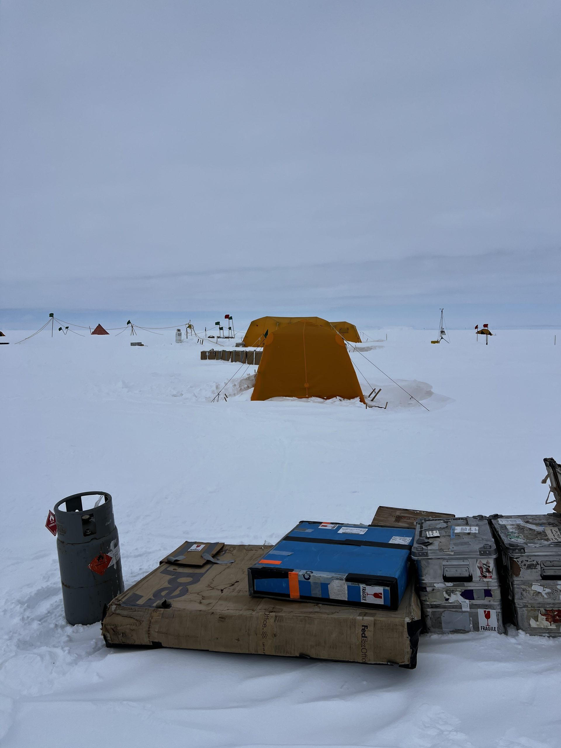 Cargo and a view of camp