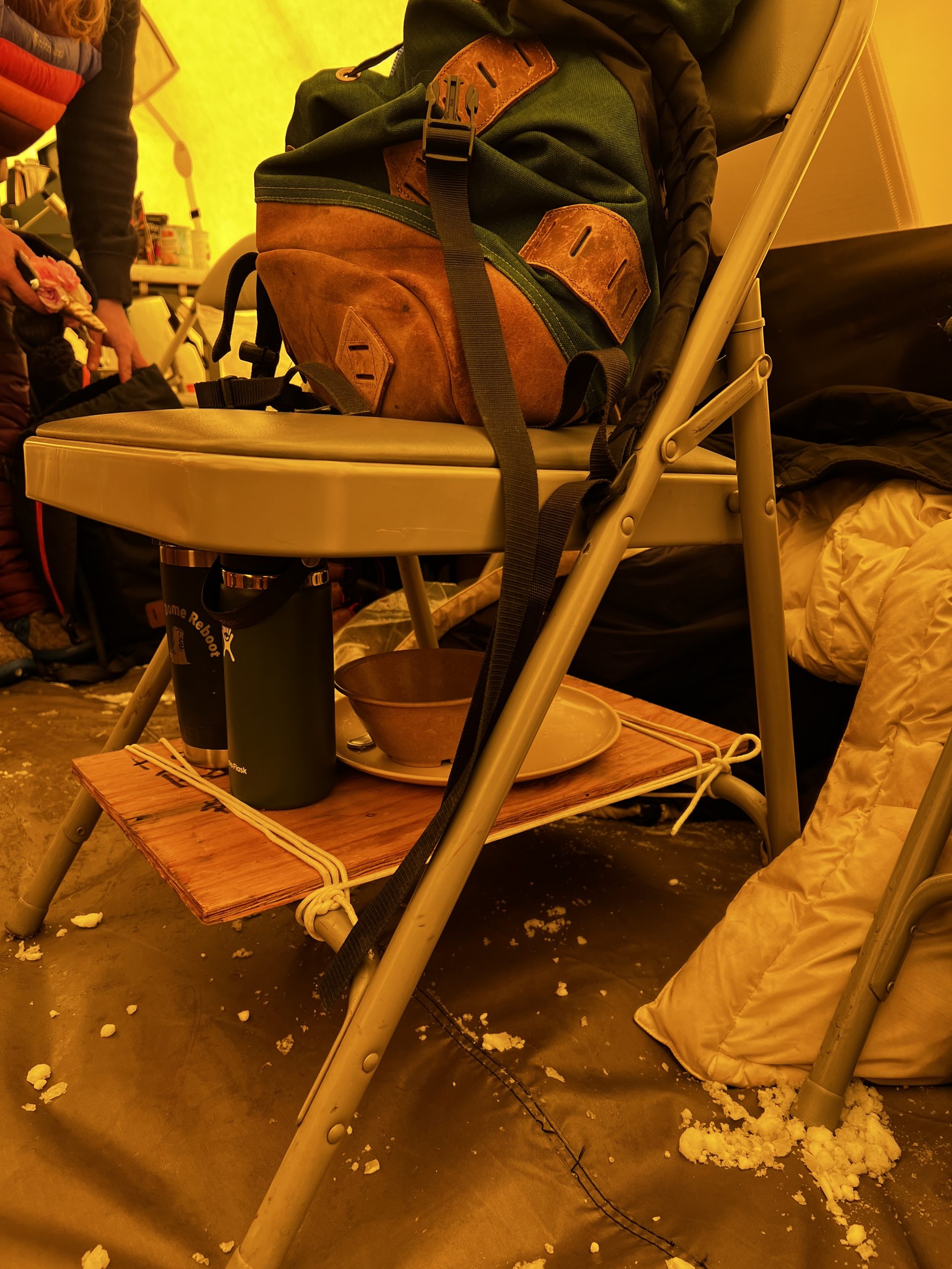 My homemade and patented chair shelf