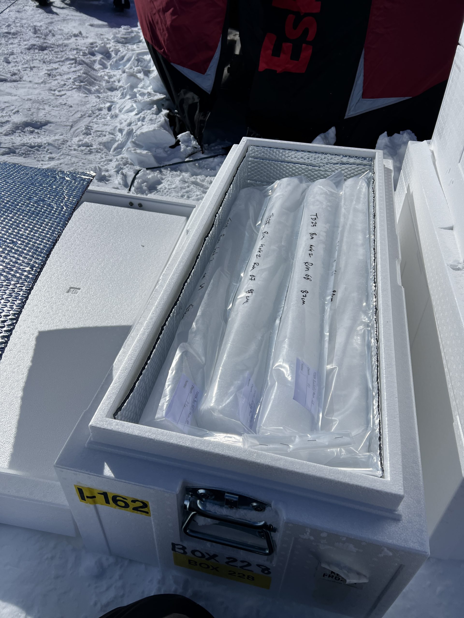 Ice core box filled with cores!