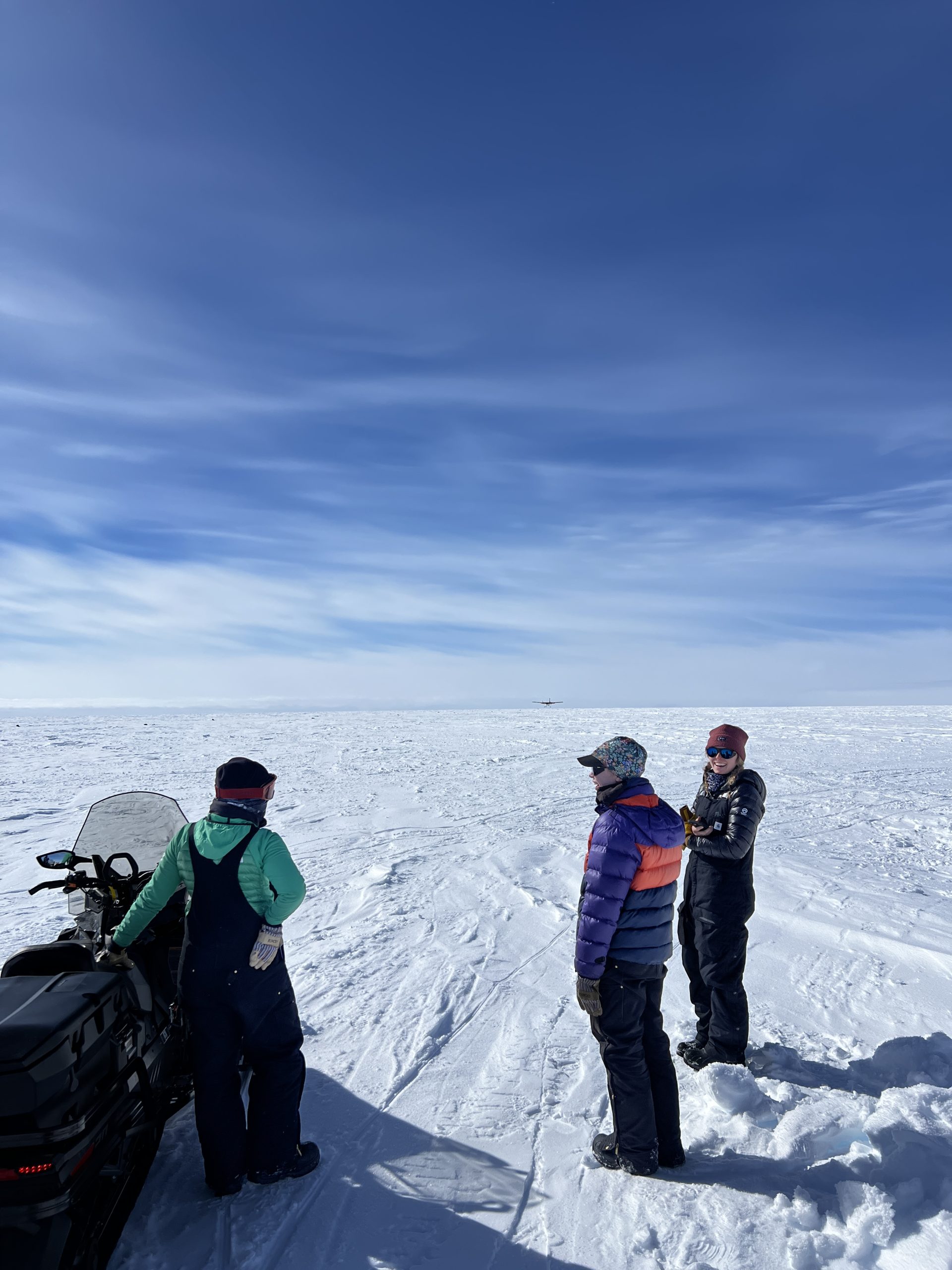 Watching the plane arrive