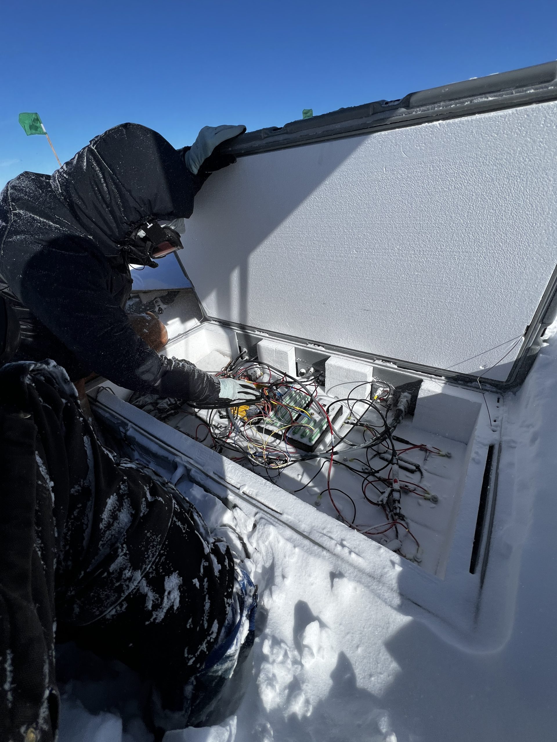 Ellen working on the battery box at the 25 cm