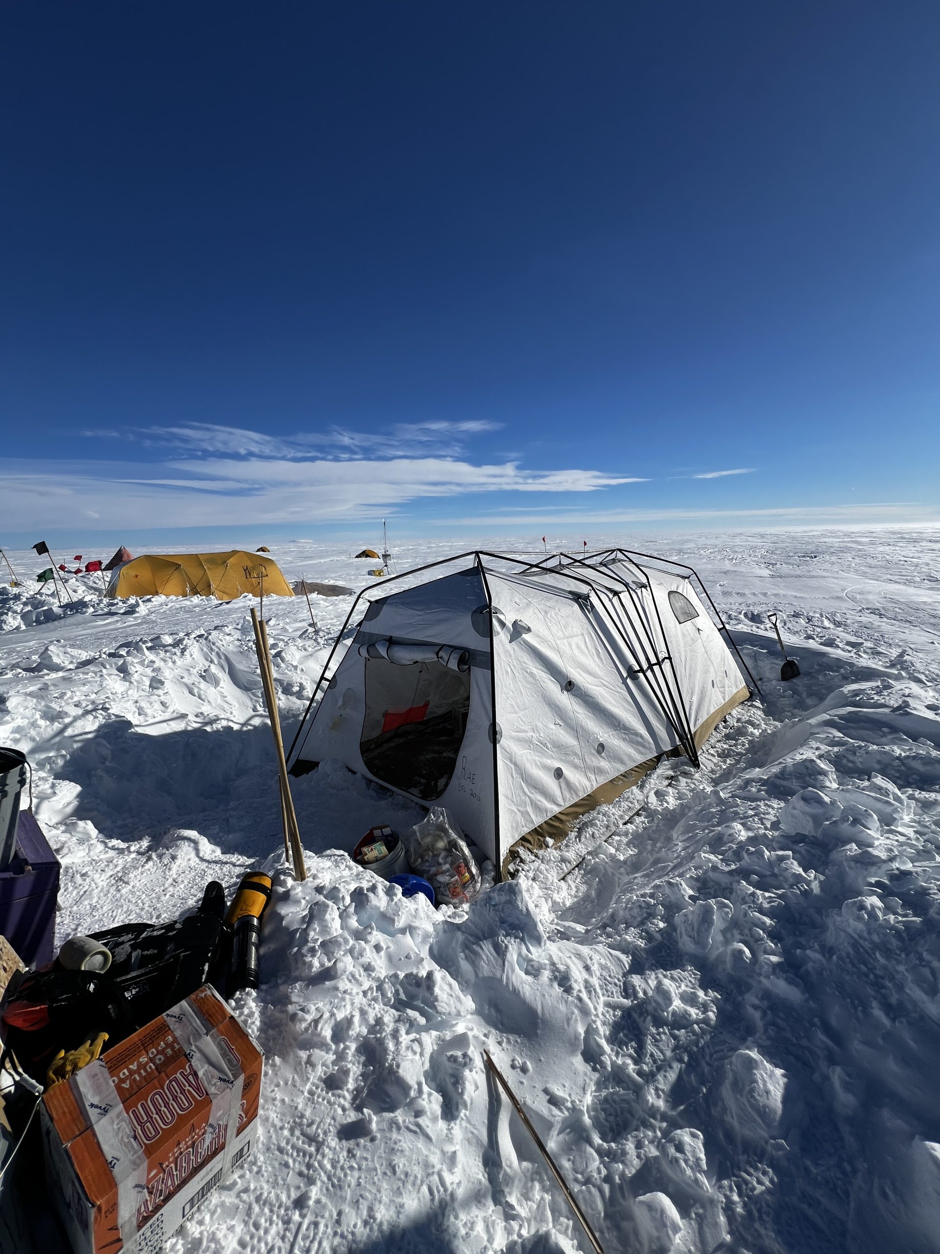 Naked kitchen tent in the nighttime light