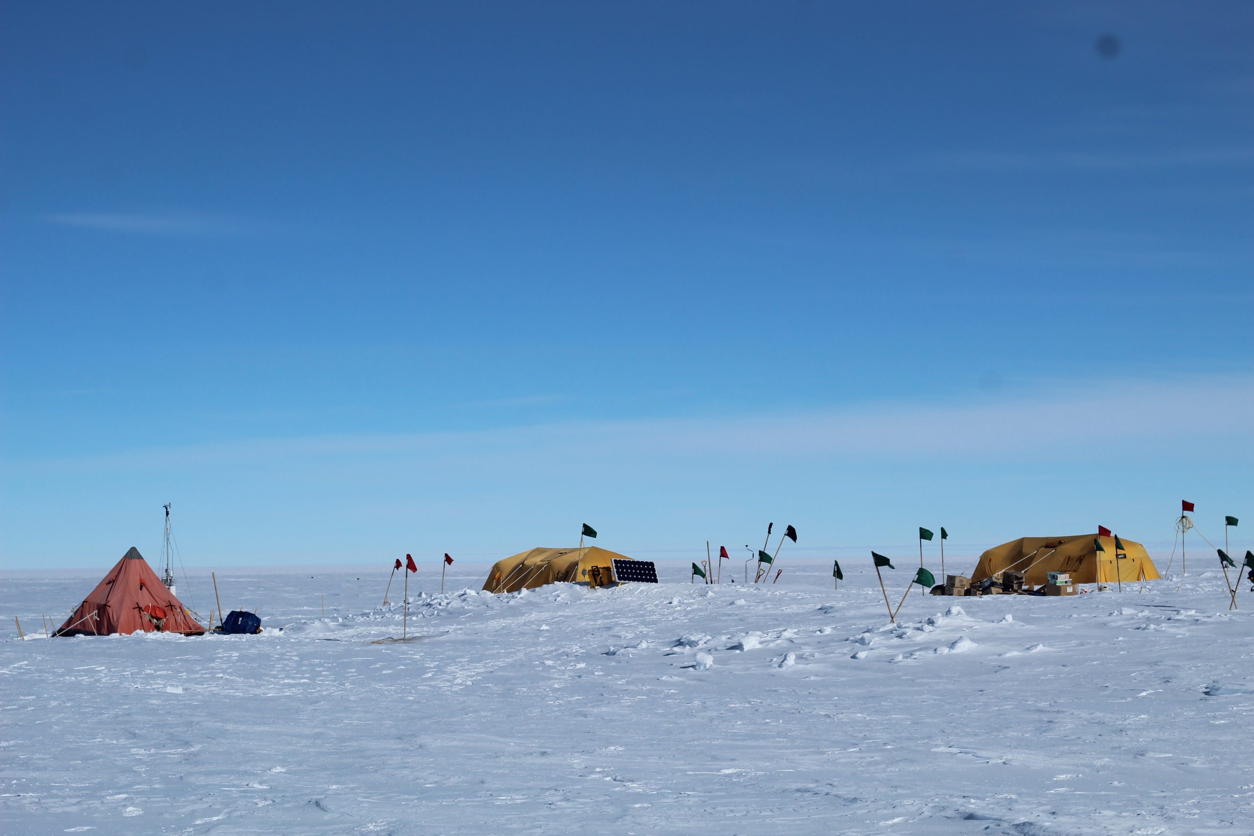 From left to right: a toilet tent, FAST kitchen tent, our kitchen tent