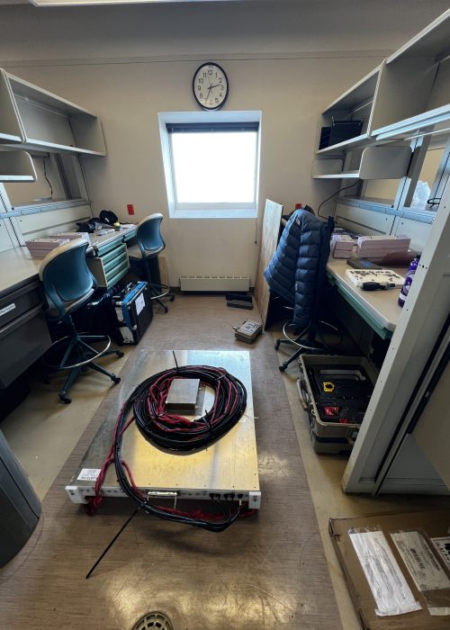 Our shared lab space with the EAGER radar on the floor