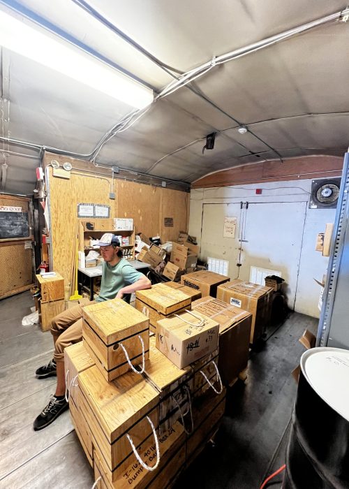 Elliot, exhausted, and some of our packed food