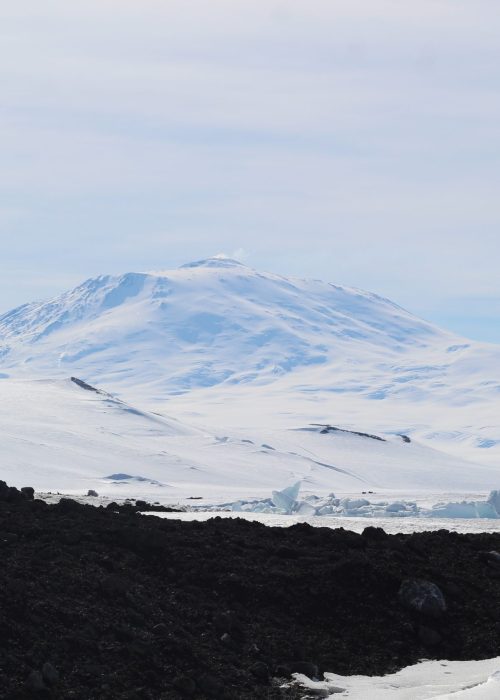 View of Mount Erebus from the pressire ridges