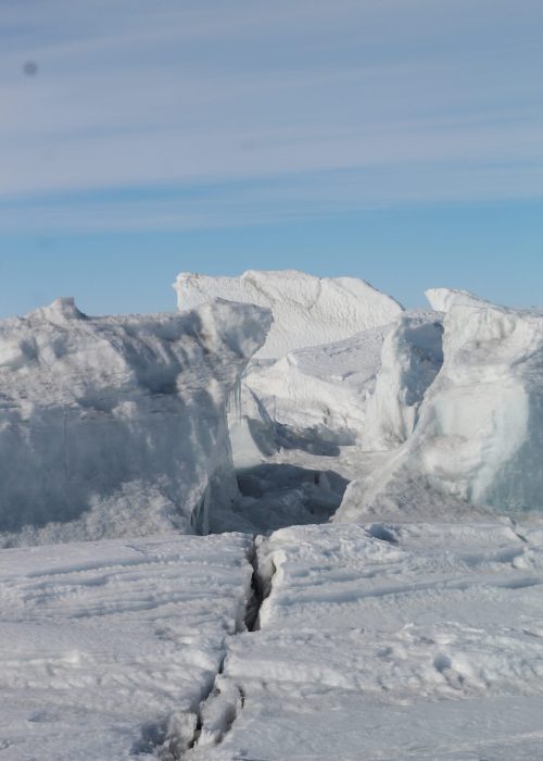 Ice structures from the pressure ridges