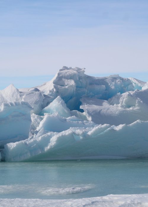 A small melt pool on the sea ice